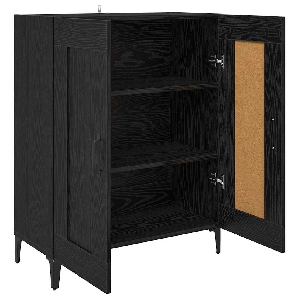 vidaXL Bufet Czarny Dąb 69,5 x 34 x 90 cm Materiał drewnopochodny