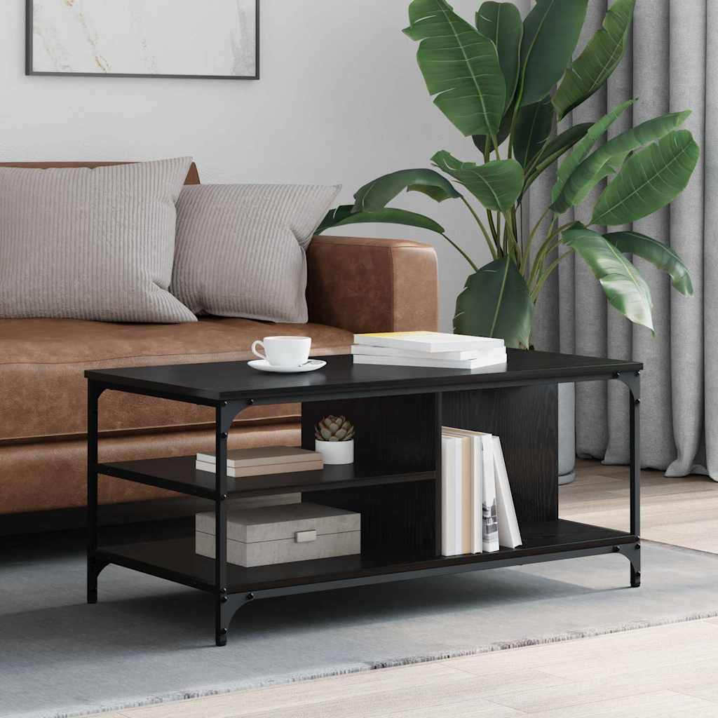 vidaXL Stolik kawowy Czarny Dąb 100 x 50 x 45 cm