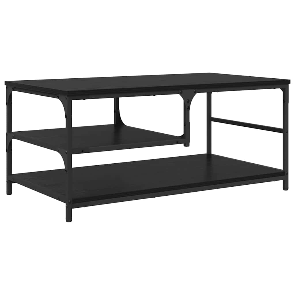 vidaXL Stolik kawowy Czarny Dąb 90 x 49 x 40 cm