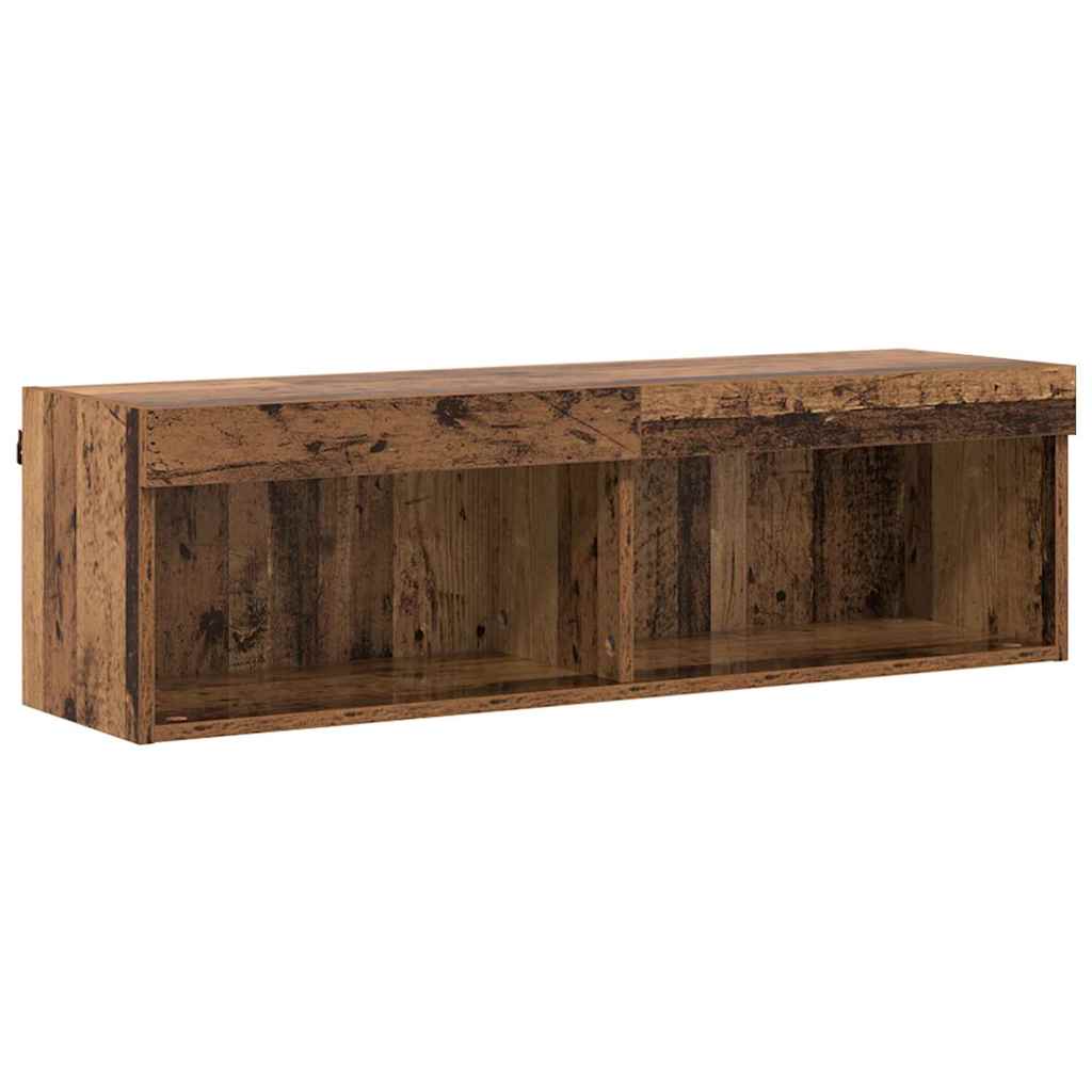 vidaXL Zestaw szafek RTV z LED Stare drewno 100 x 30 x 30 cm