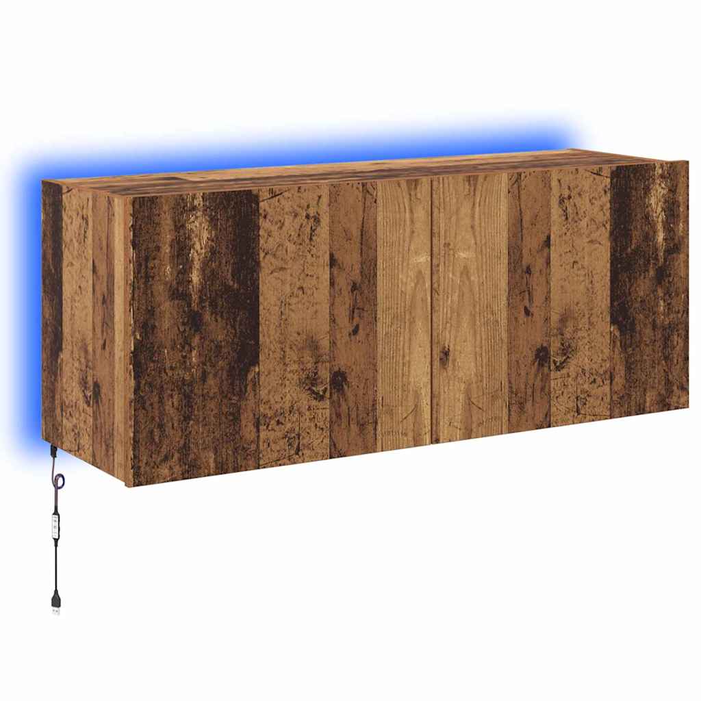 vidaXL Szafka pod telewizor z LED Stare drewno 100 x 35 x 41 cm