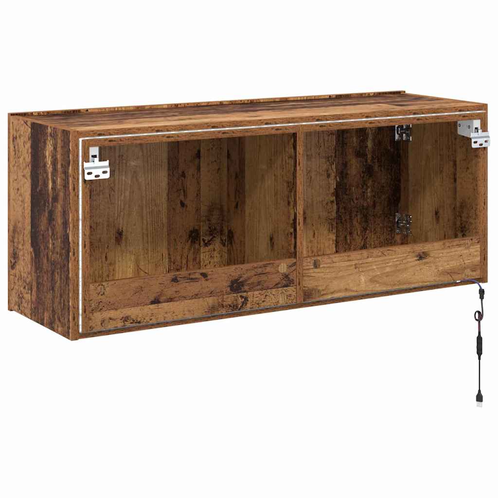 vidaXL Szafka pod telewizor z LED Stare drewno 100 x 35 x 41 cm