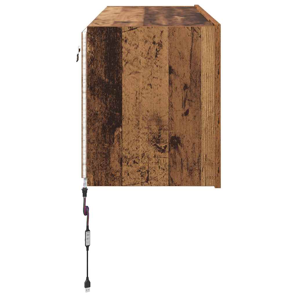 vidaXL Szafka pod telewizor z LED Stare drewno 100 x 35 x 41 cm