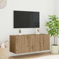 vidaXL Szafka pod telewizor z LED Dąb rzemieślniczy 100 x 35 x 41 cm