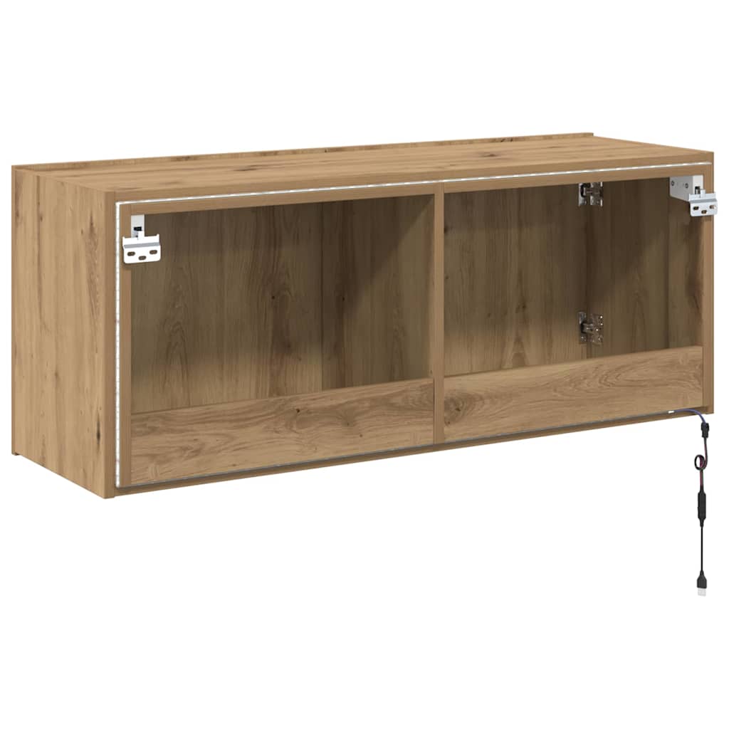 vidaXL Szafka pod telewizor z LED Dąb rzemieślniczy 100 x 35 x 41 cm