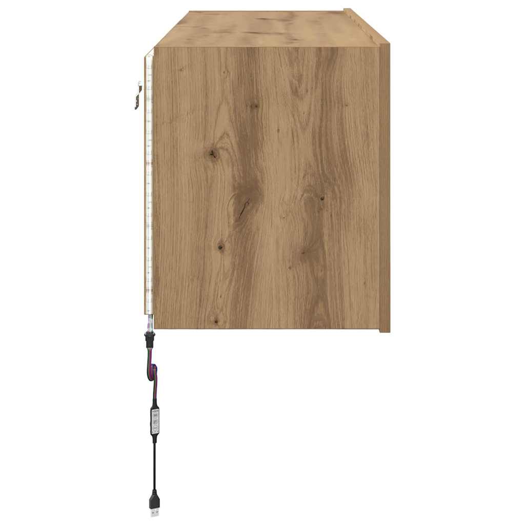 vidaXL Szafka pod telewizor z LED Dąb rzemieślniczy 100 x 35 x 41 cm