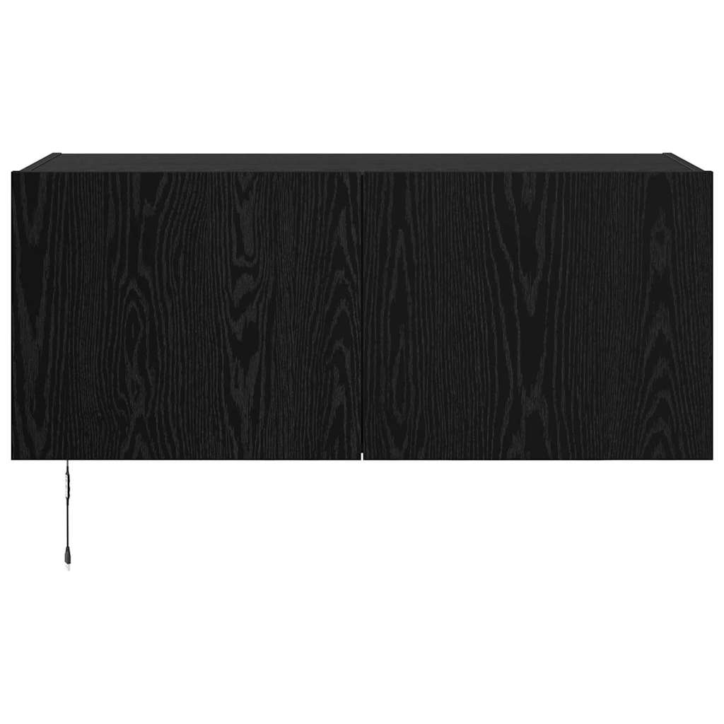 vidaXL Szafka pod telewizor z LED Czarny Dąb 100 x 35 x 41 cm