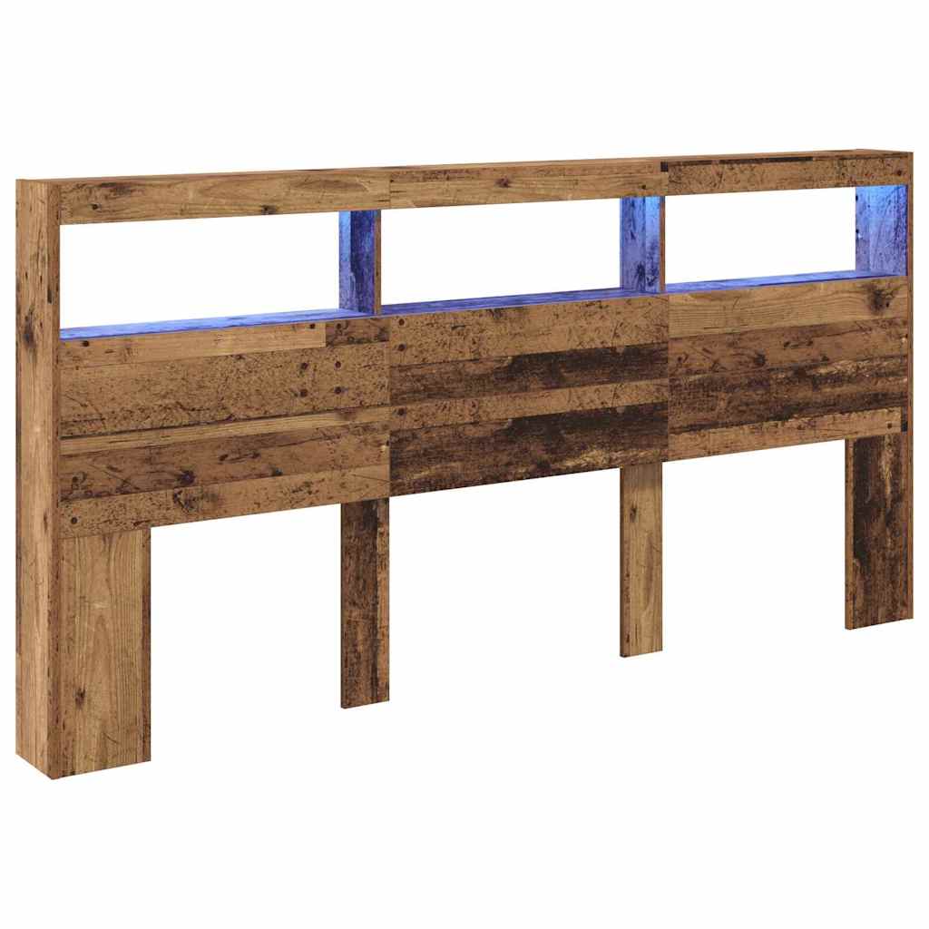 vidaXL Zagłówek Stare drewno 200 x 17 x 102 cm Materiał drewnopochodny