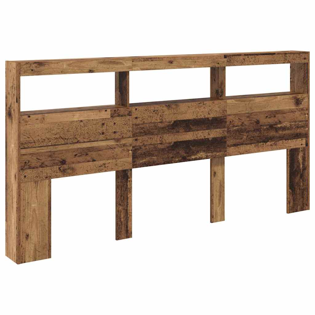 vidaXL Zagłówek Stare drewno 200 x 17 x 102 cm Materiał drewnopochodny