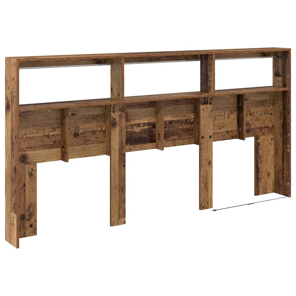 vidaXL Zagłówek Stare drewno 200 x 17 x 102 cm Materiał drewnopochodny