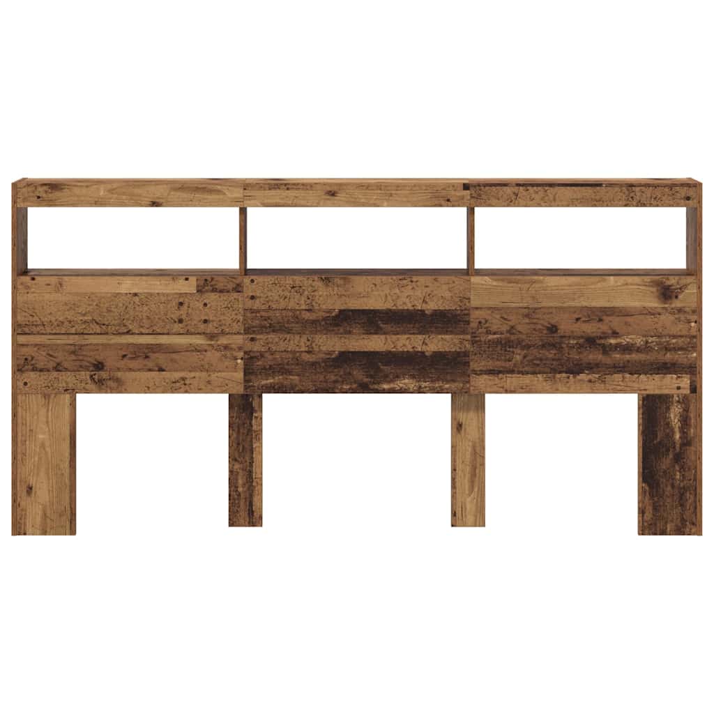 vidaXL Zagłówek Stare drewno 200 x 17 x 102 cm Materiał drewnopochodny