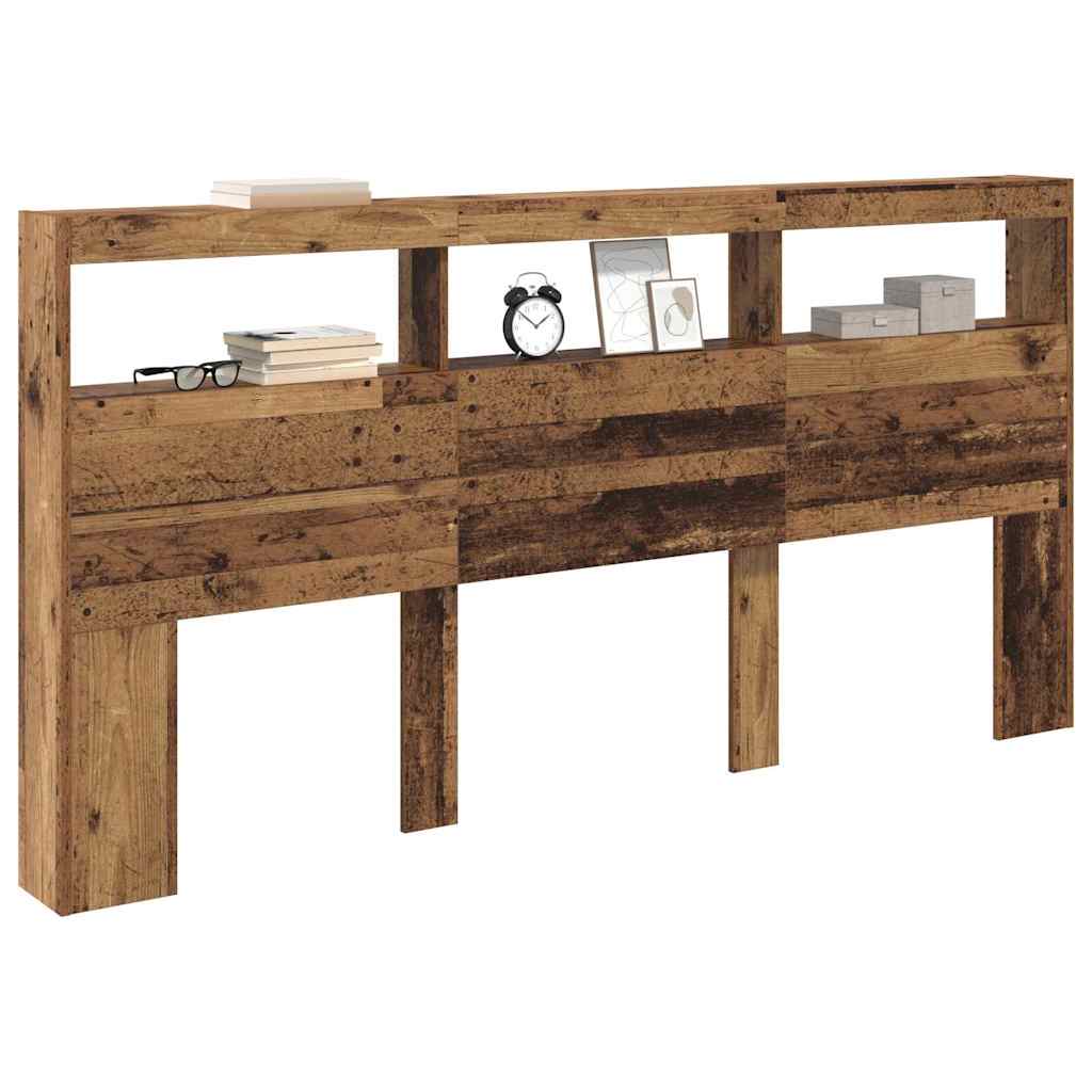 vidaXL Zagłówek Stare drewno 200 x 17 x 102 cm Materiał drewnopochodny