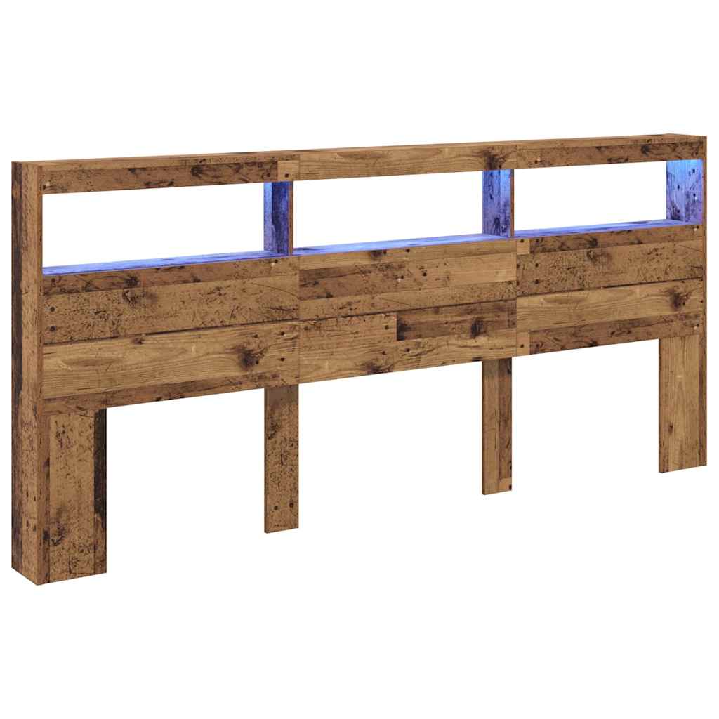 vidaXL Zagłówek Stare drewno 220 x 17 x 102 cm Materiał drewnopochodny