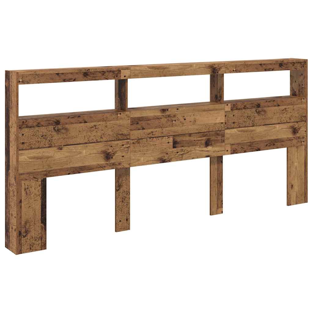 vidaXL Zagłówek Stare drewno 220 x 17 x 102 cm Materiał drewnopochodny