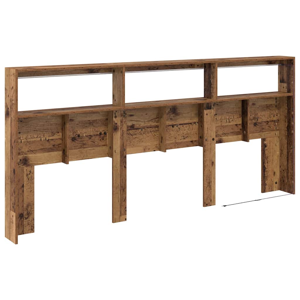 vidaXL Zagłówek Stare drewno 220 x 17 x 102 cm Materiał drewnopochodny