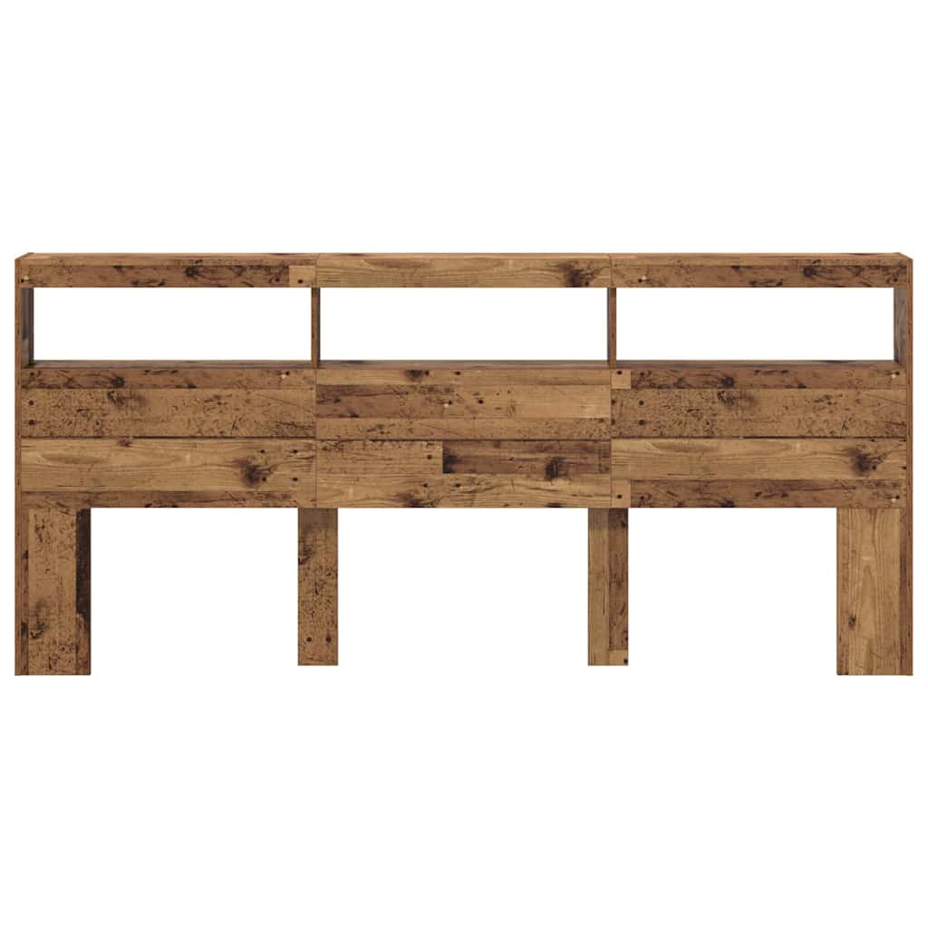 vidaXL Zagłówek Stare drewno 220 x 17 x 102 cm Materiał drewnopochodny