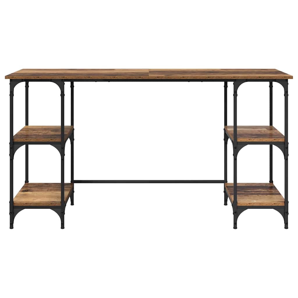 vidaXL Biurko Stare drewno 140 x 50 x 75 cm Materiał drewnopochodny