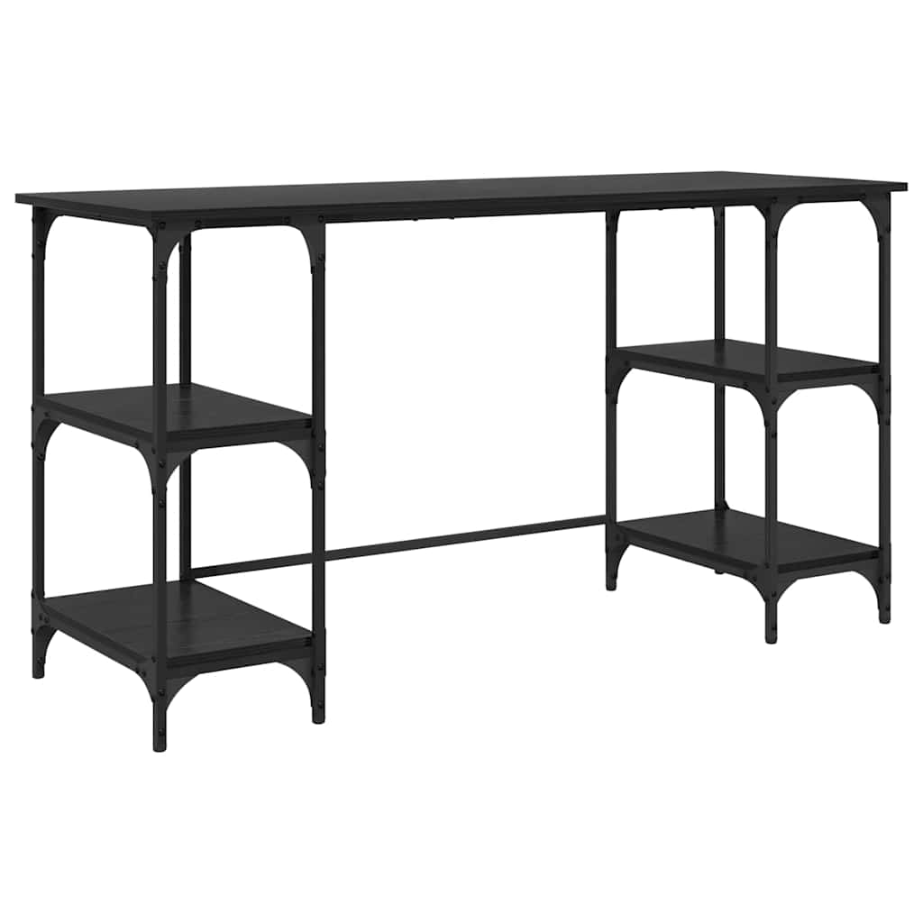 vidaXL Biurko Czarny Dąb 140 x 50 x 75 cm Materiał drewnopochodny