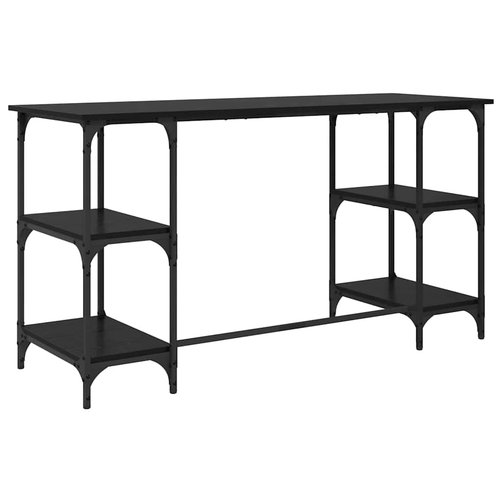 vidaXL Biurko Czarny Dąb 140 x 50 x 75 cm Materiał drewnopochodny