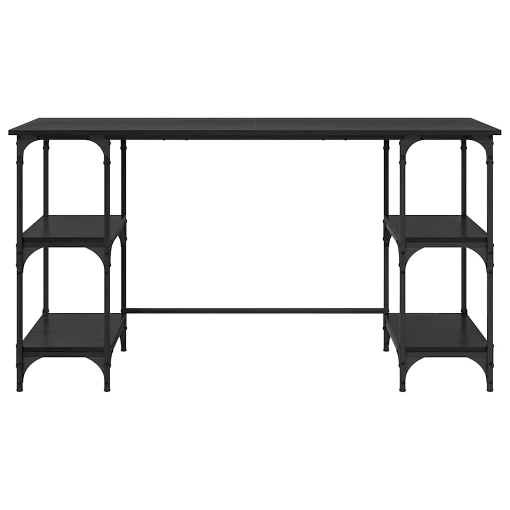 vidaXL Biurko Czarny Dąb 140 x 50 x 75 cm Materiał drewnopochodny