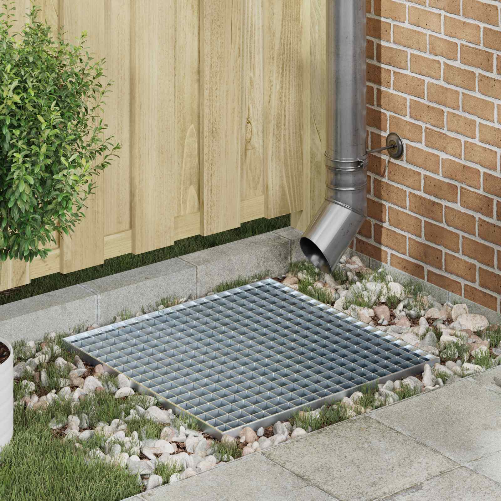 vidaXL Ruszt Srebrny 60 x 60 x 2 cm Stal ocynkowana na gorąco
