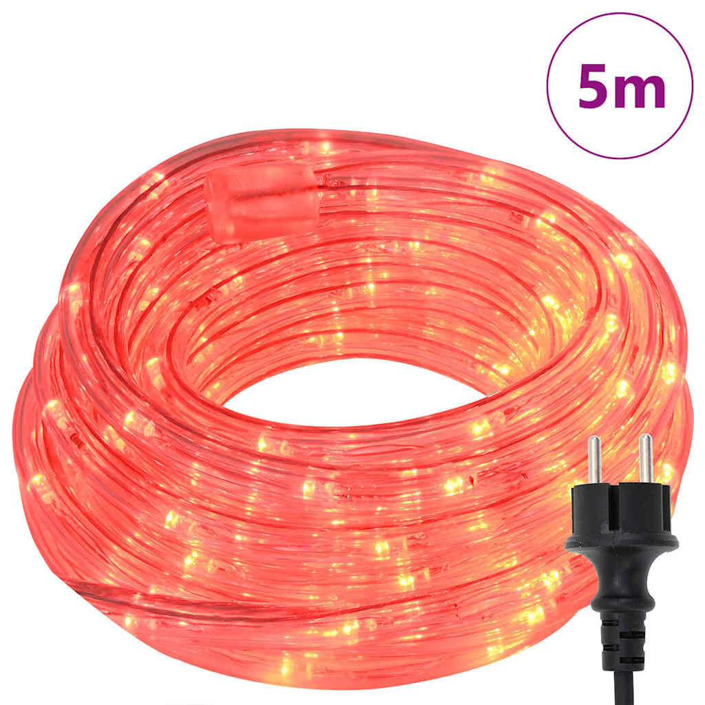 vidaXL Lina świetlna z 120 diodami LED Czerwony 5 m PVC