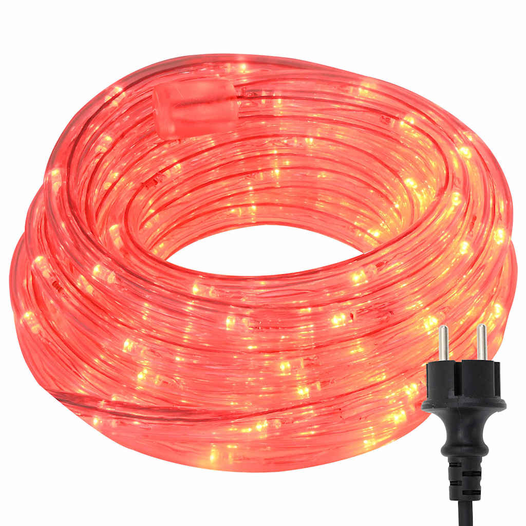 vidaXL Lina świetlna z 240 diodami LED Czerwony 10 m PVC
