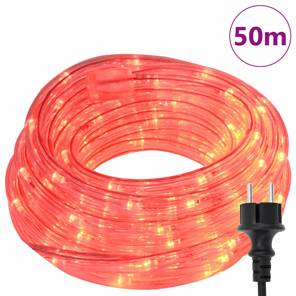 vidaXL Lina świetlna z 1200 diodami LED Czerwony 50 m PVC