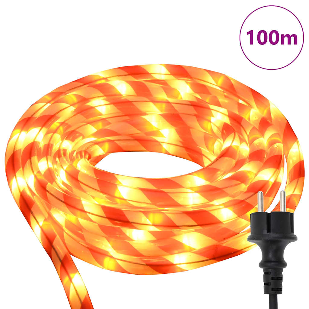 vidaXL Lina świetlna z 2400 diodami LED Ciepła biel 100 m PVC