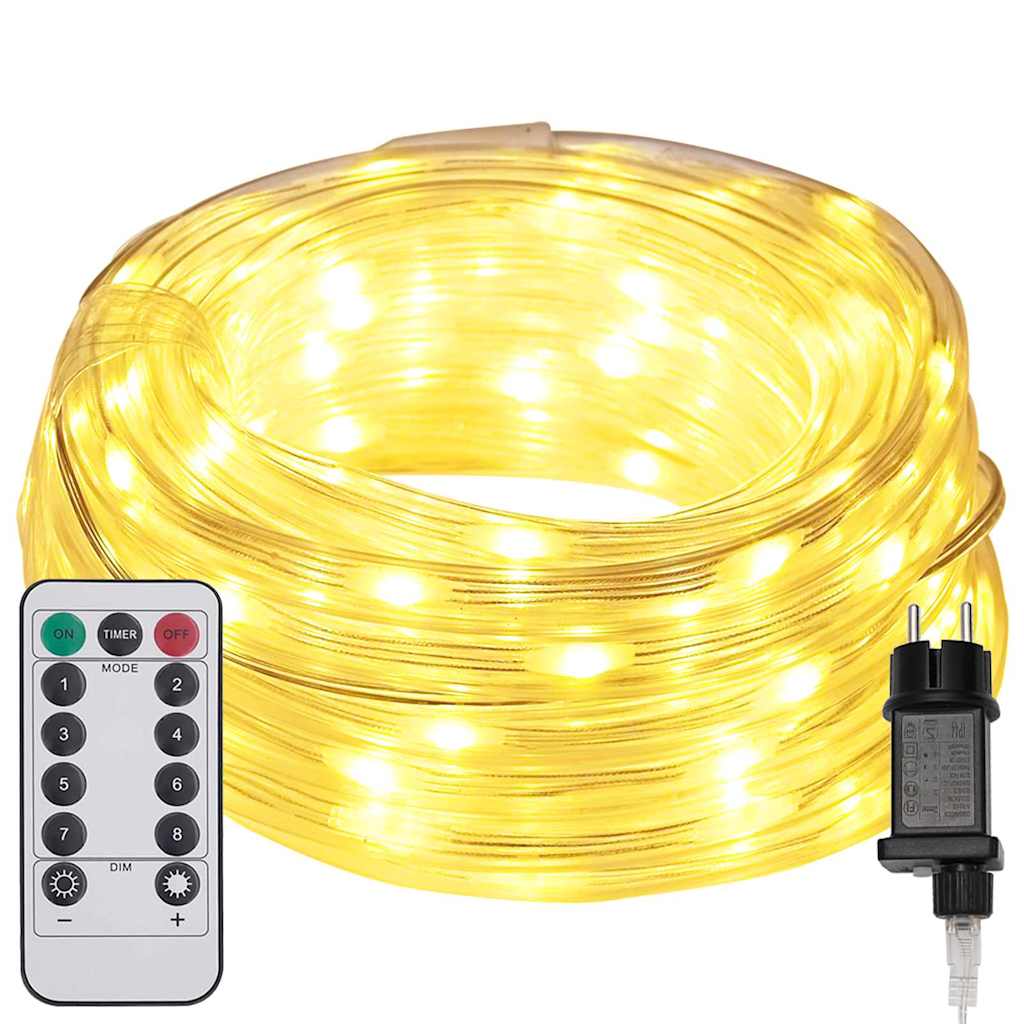 vidaXL Lina świetlna z 480 diodami LED Ciepła biel 20 m PVC
