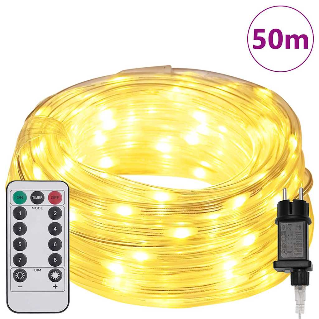 vidaXL Lina świetlna z 1200 diodami LED Ciepła biel 50 m PVC