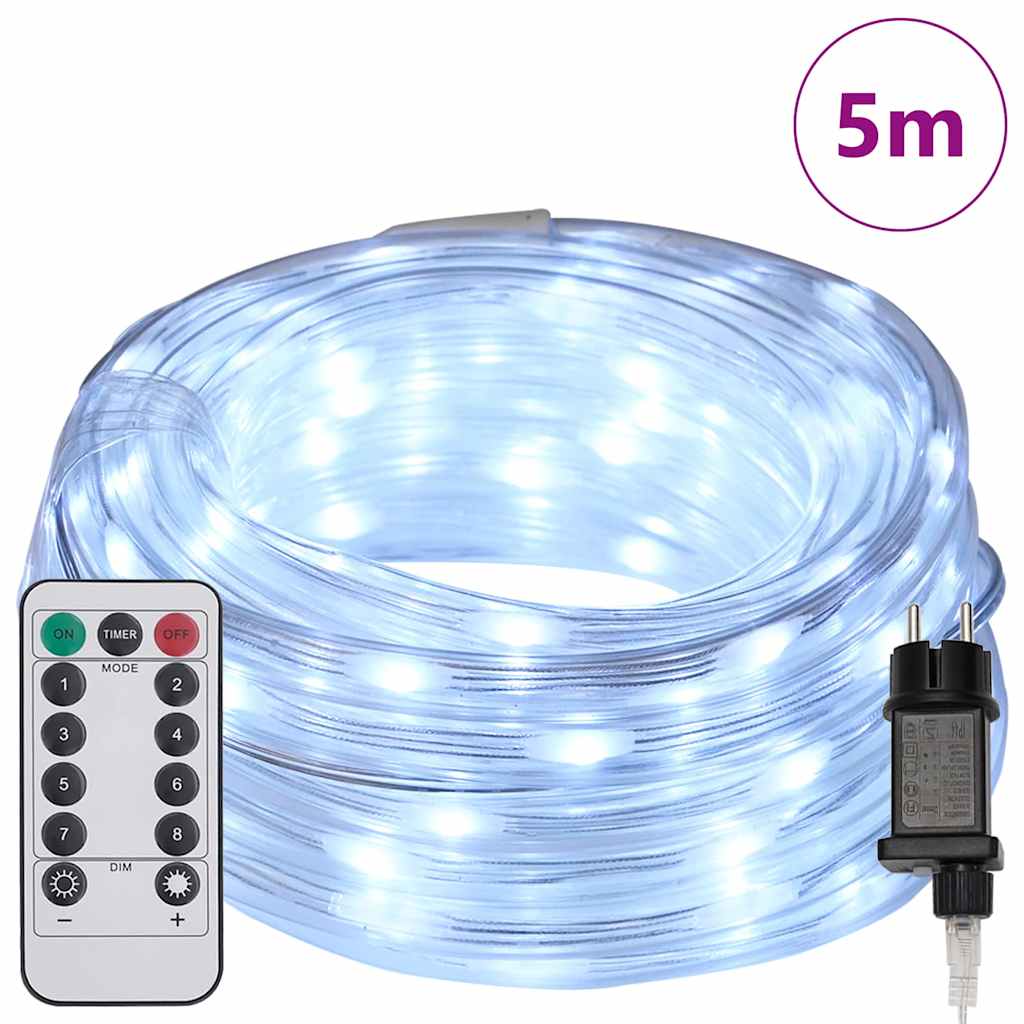 vidaXL Lina świetlna z 120 diodami LED Zimna biel 5 m PVC
