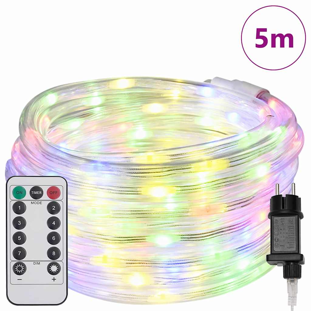 vidaXL Lina świetlna z 120 diodami LED Wielokolorowe 5 m PVC