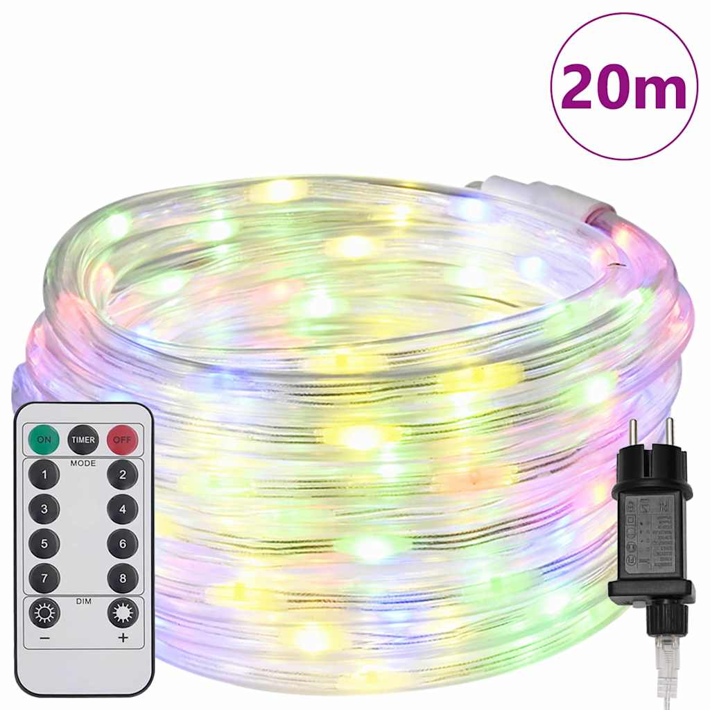 vidaXL Lina świetlna z 480 diodami LED Wielokolorowe 20 m PVC
