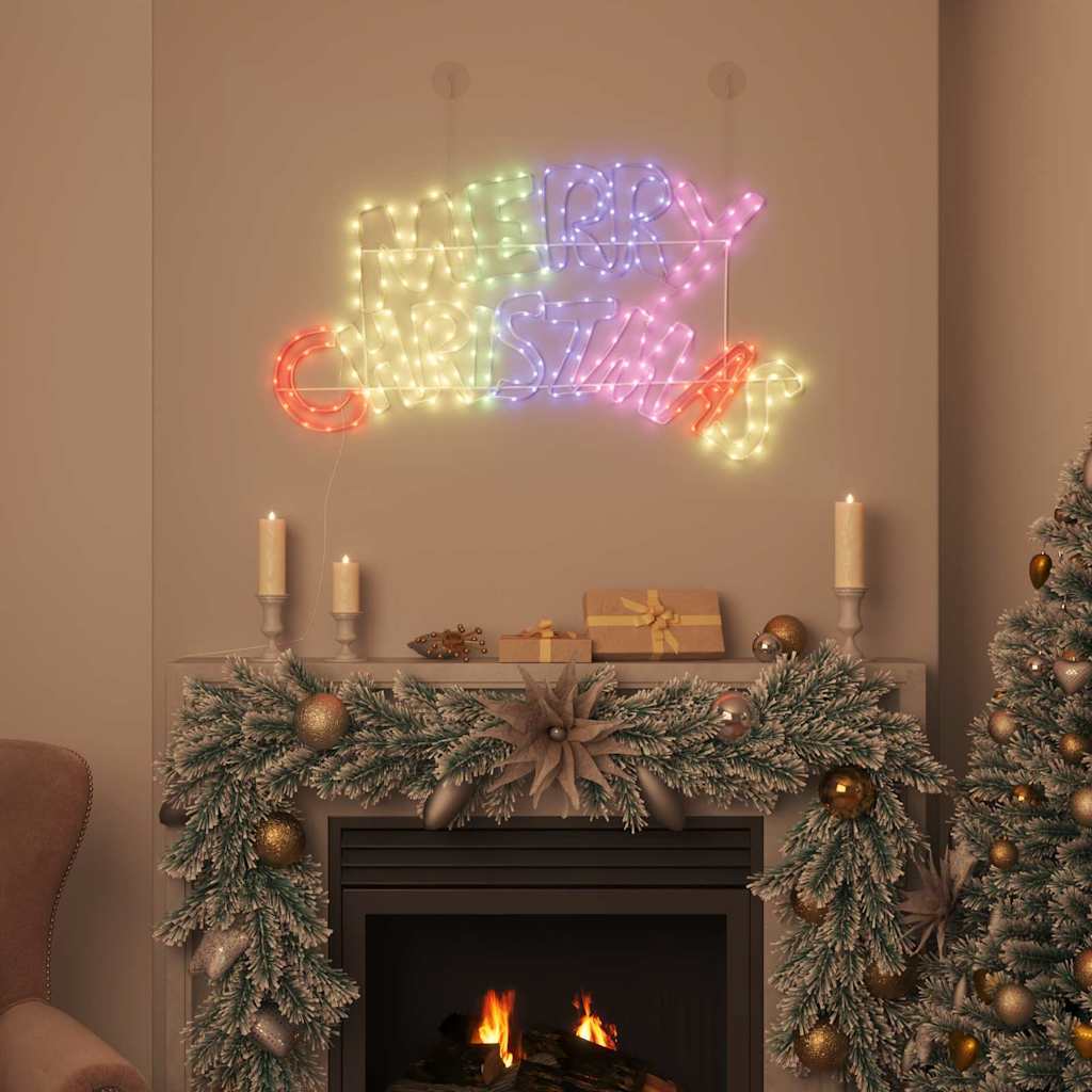 vidaXL Znak Świąteczny Wielokolorowe 99,5 x 54 cm PVC