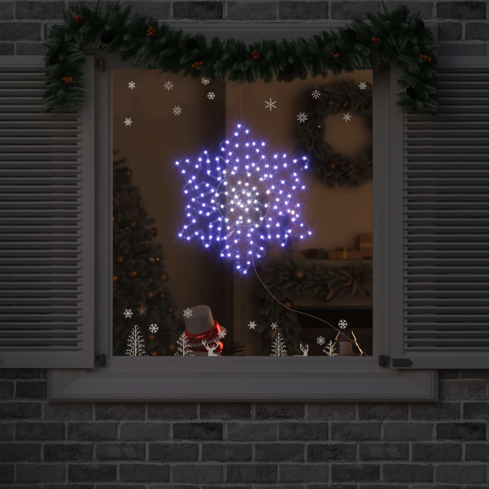 vidaXL Śnieżynka na Boże Narodzenie Niebieski 55,5 x 55,5 x 0,75cm PVC