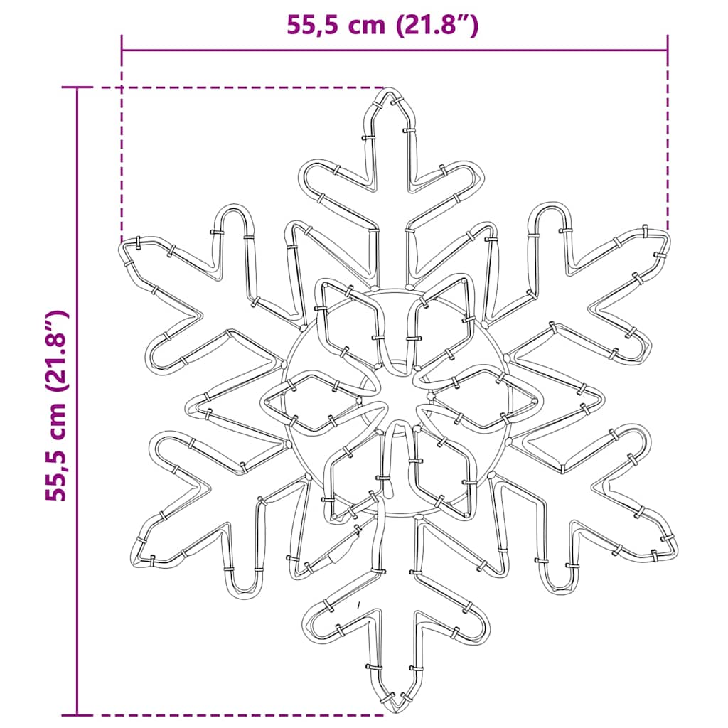 vidaXL Śnieżynka na Boże Narodzenie Niebieski 55,5 x 55,5 x 0,75cm PVC