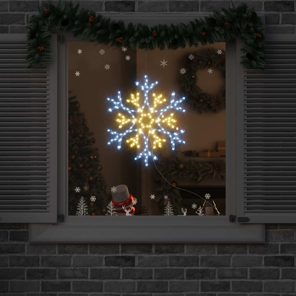 vidaXL Śnieżynka na Boże Narodzenie Ciepła biel 56 x 49 x 0.7 cm PVC