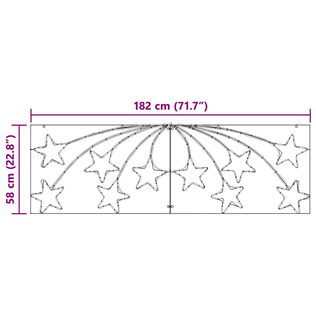 vidaXL Gwiazda Świąteczna Wielokolorowe 182 x 58 cm PVC