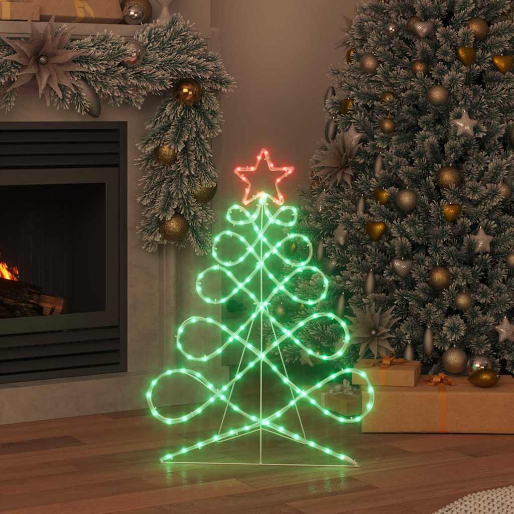 vidaXL Świąteczne światło w kształcie choinki Wielokolorowe 78 x 58 cm