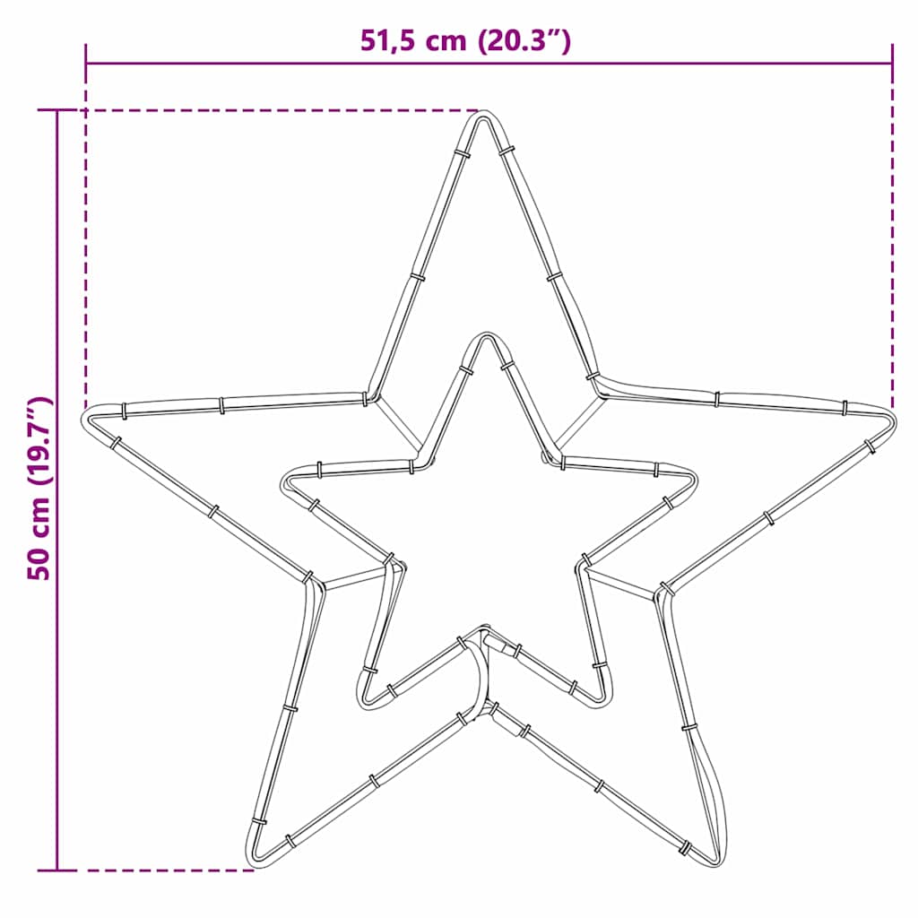 vidaXL Gwiazda Bożonarodzeniowa Zimna Biała 51,5 x 50 x 0,65 cm Żelazo