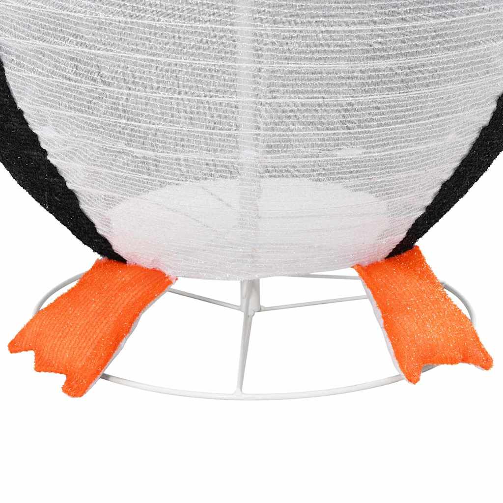 vidaXL Figurka śnieżnego pingwina Ciepła biel 78 x 178 cm tkanina
