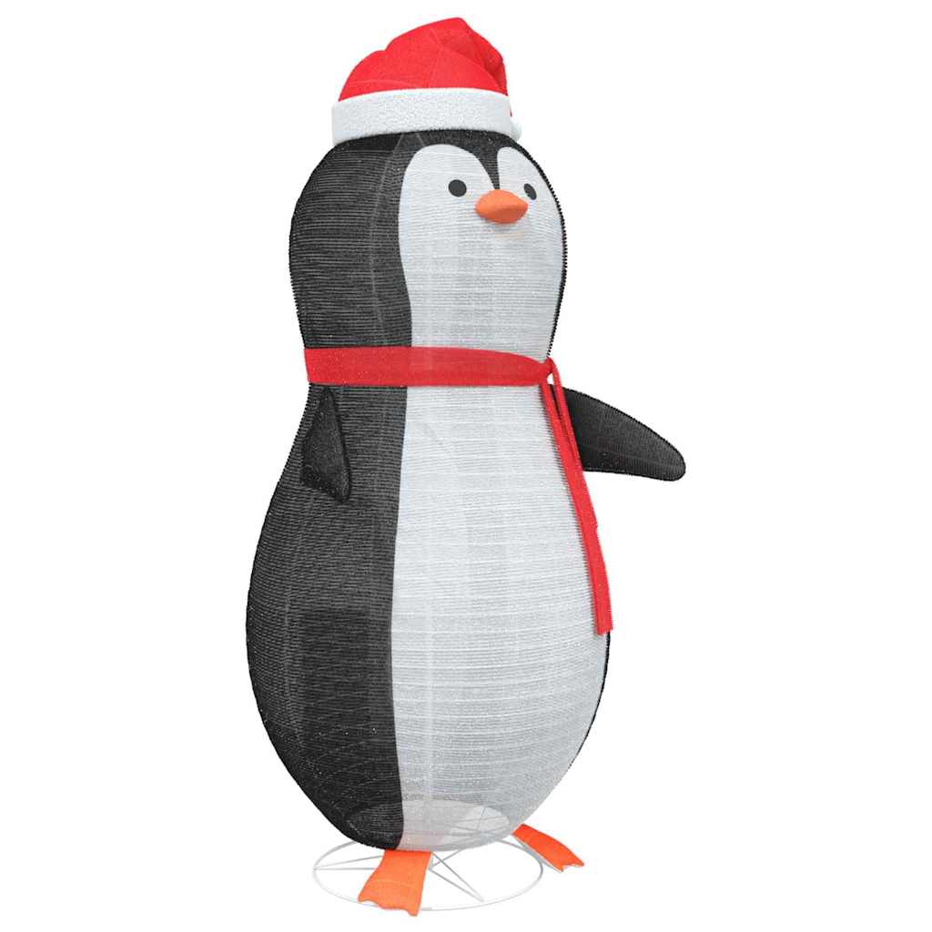 vidaXL Figurka śnieżnego pingwina Ciepła biel 78 x 178 cm tkanina