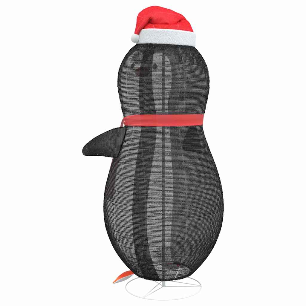 vidaXL Figurka śnieżnego pingwina Ciepła biel 78 x 178 cm tkanina