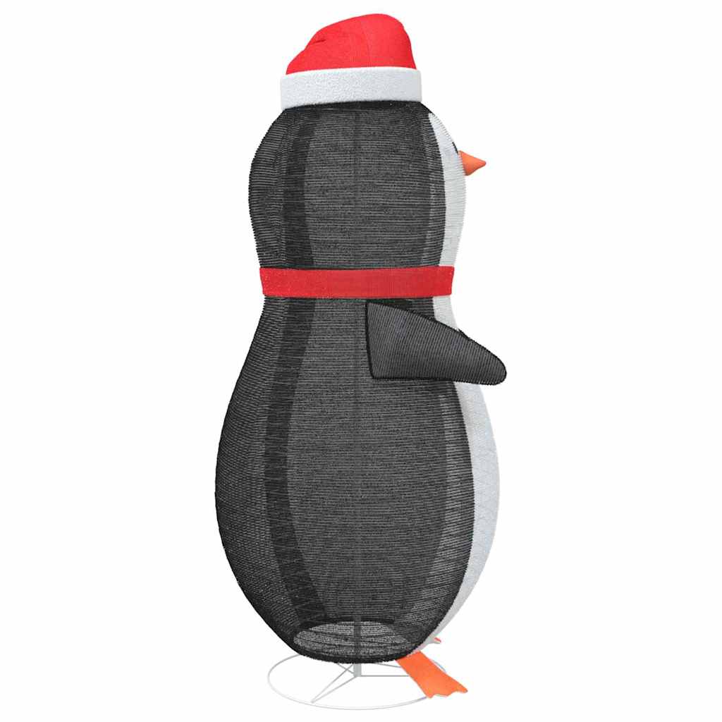vidaXL Figurka śnieżnego pingwina Ciepła biel 78 x 178 cm tkanina