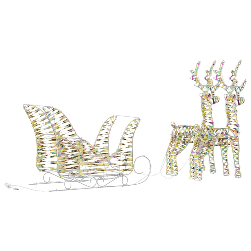 vidaXL Renifer ciągnący sanie Ciepła biel 30 x 12 x 54,5 cm PET
