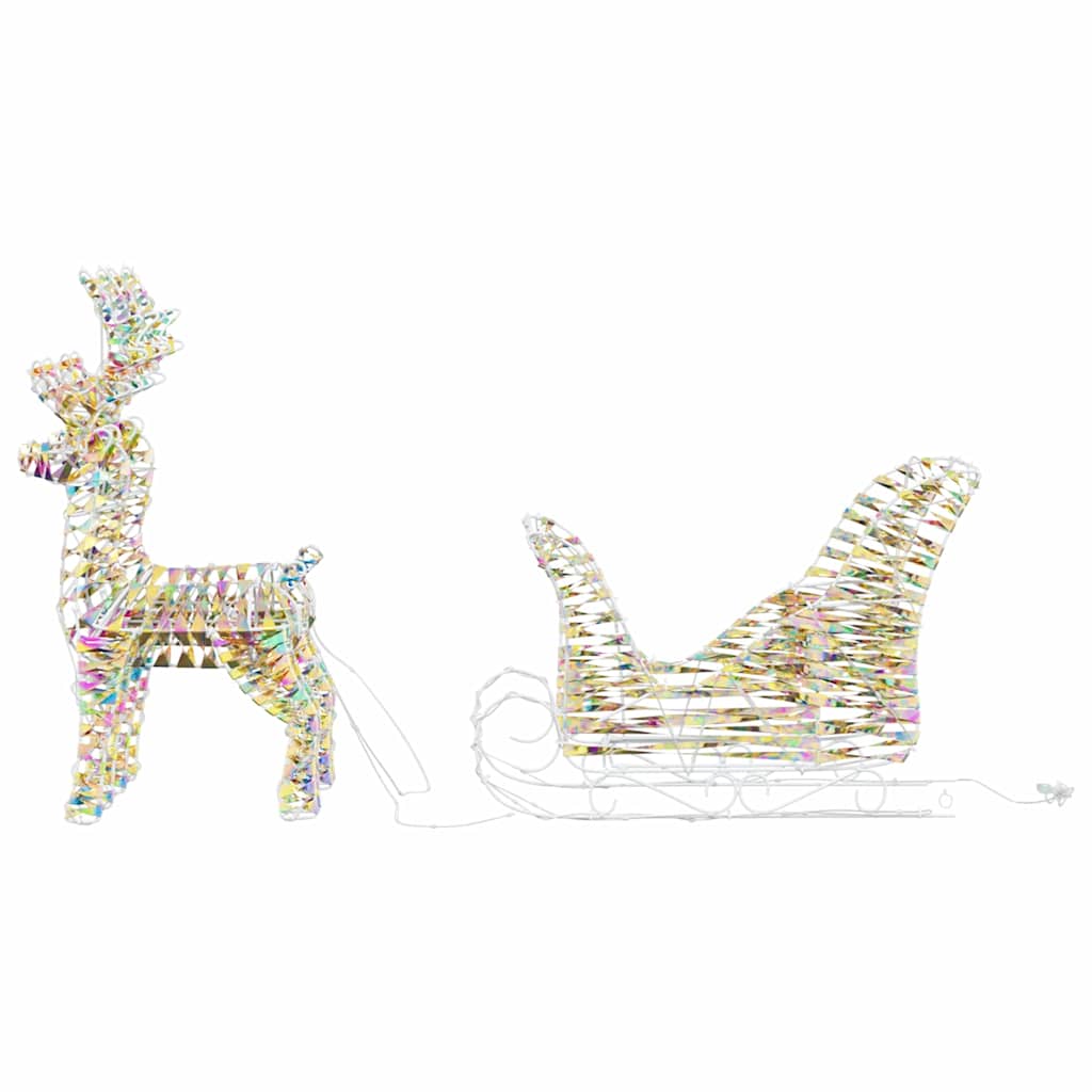 vidaXL Renifer ciągnący sanie Ciepła biel 30 x 12 x 54,5 cm PET