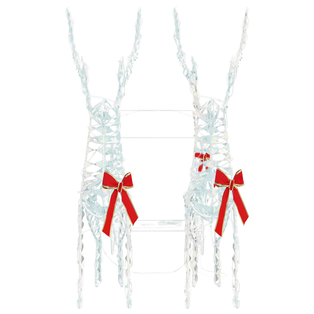 vidaXL Renifer ciągnący sanie Ciepła biel 30 x 12 x 54,5 cm PET