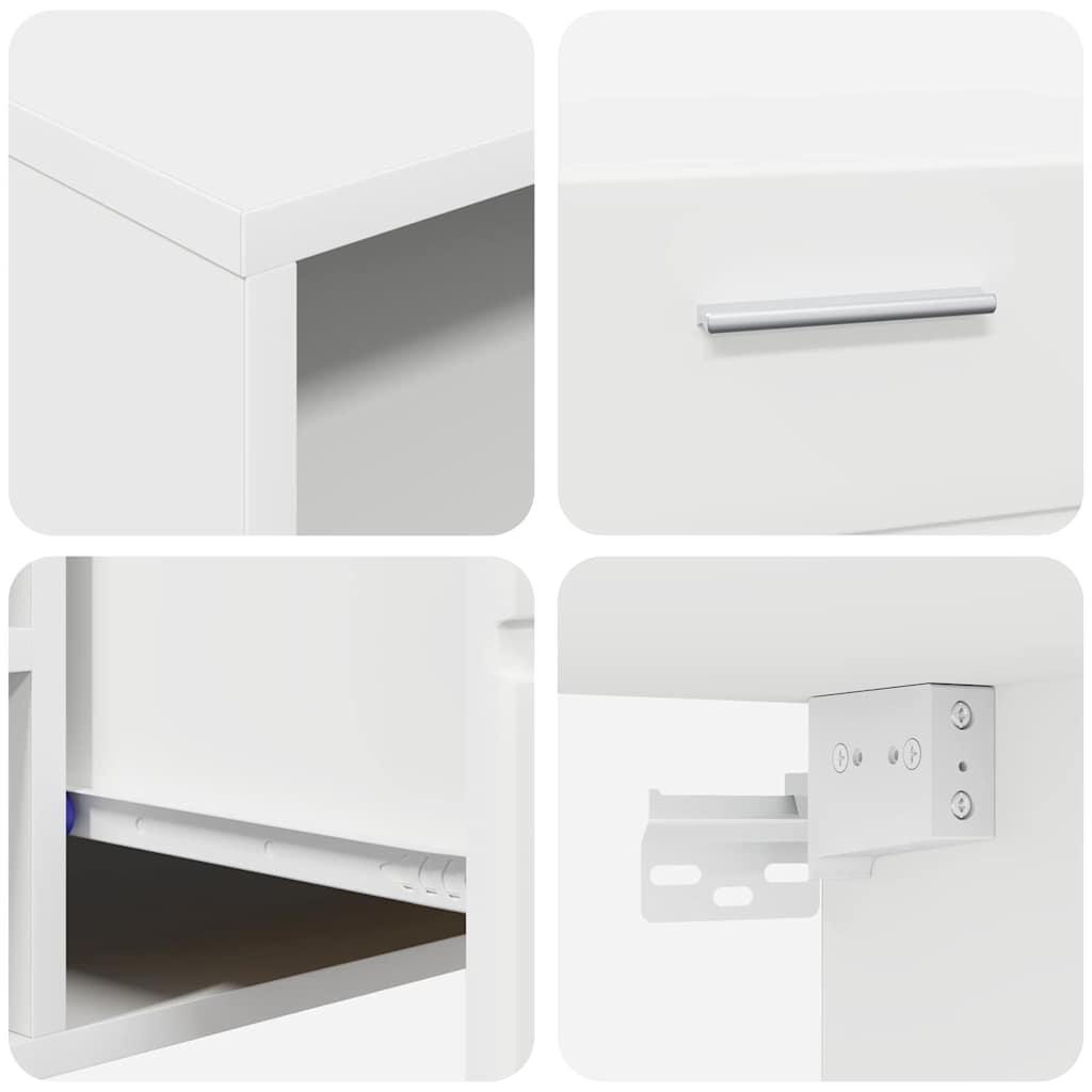 vidaXL Zestaw szafek RTV FLORIN 3 pcs Biały Materiał drewnopochodny