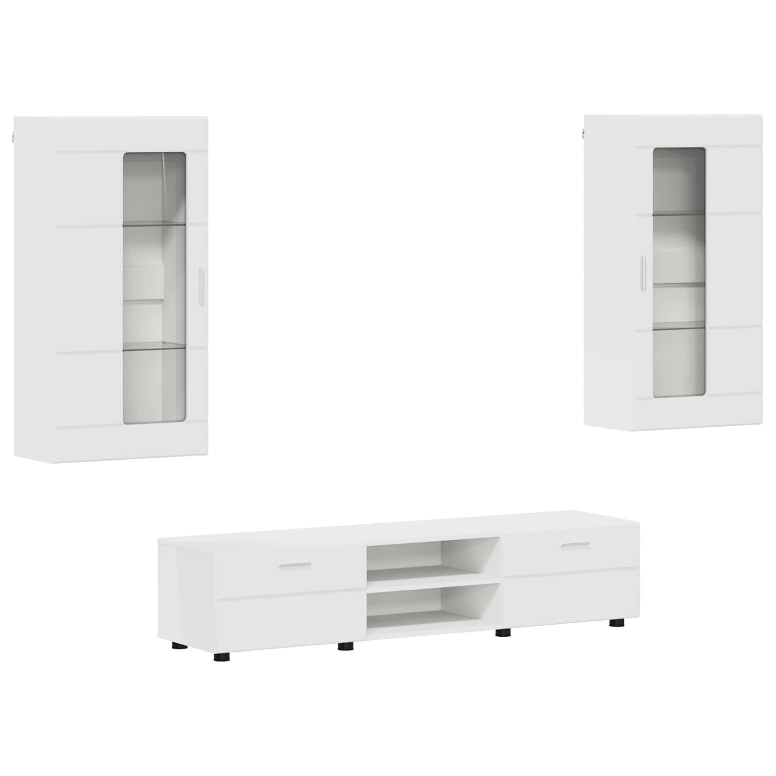 vidaXL Zestaw szafek RTV FLORIN 3 pcs Biały Materiał drewnopochodny